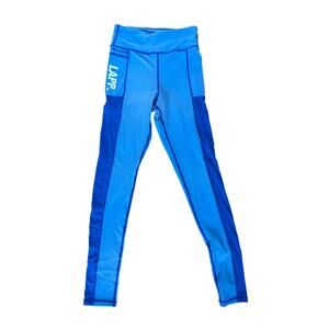 LAPP - High Waist Contrast Overstitch Leggings in Blue